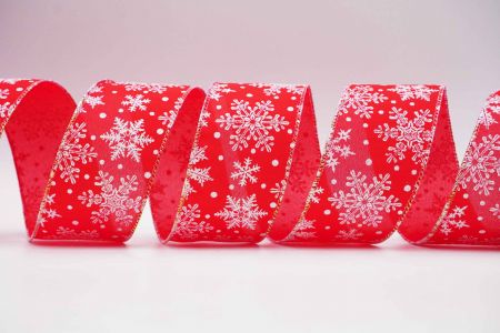 Glitter Snowflakes Wired Ribbon_KF7207GN-7_red